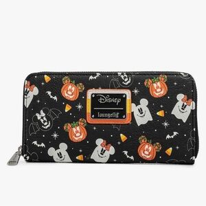 Loungefly Black Wallet with Halloween Mickey Design